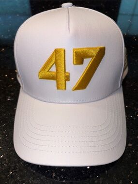 RARE Charlie Kirk (TPUSA) Cap with Bold Gold "47" Embroidery